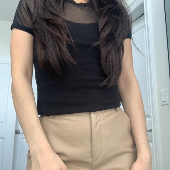 Sheer black short sleeve top - Picture 4 of 5